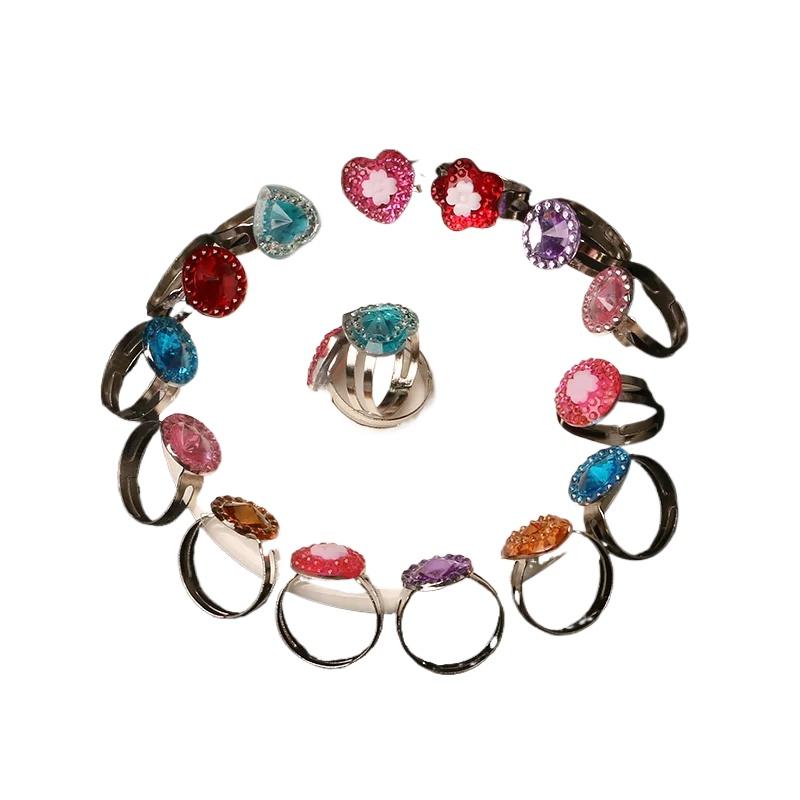 10Pcs Adjustable Jewelry Toy Gift Rings Sweet Costume Dress Up Kids