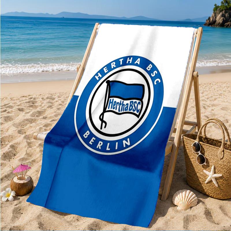 Hertha Bsc Berlin Crest Beach Towel, Quick-drying, Easy To Care For, Suitable for Both Fitness and Beach Vacations,Sports Essential