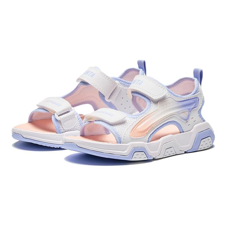 Anta Kids Comfortable Simple Versatile Non-Slip Wear-Resistant Breathable Sandals Kids sandals White Blue 322429971-2