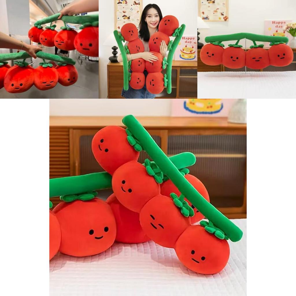 Cartoon Tomato Shaped Plush Pillow With Soft Cotton Filling For Home Decor And Gift