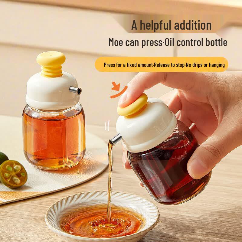 De Ou Xingguang Press-Type Glass Oil & Sauce Dispenser Set