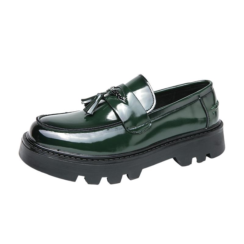 Fashion Lacquer leather men's loafer Leisure hot selling styles Fashion party or work office 38-46 Outdoor Street Thick soled shoes