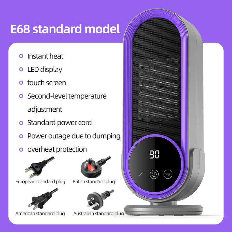 Portable Desktop Heater Mini Warm Air Blower with PTC Ceramic Fast Heating Desktop Warmer Machine For Winter Home Office Use EU