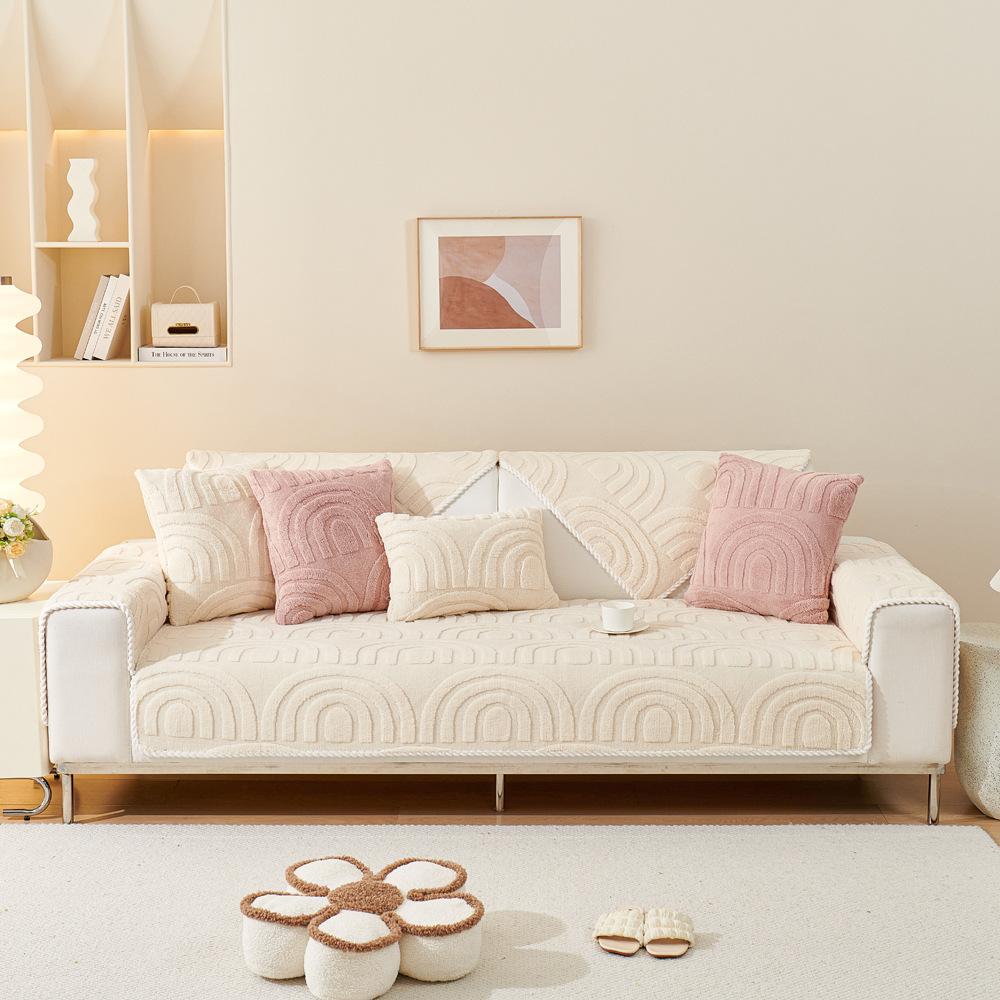 Shu Cotton Velvet Sofa Cushion Winter Thickened Non-Slip Plush Cushion Sofa Cover Autumn and Winter Cover Cloth Seat Cushion