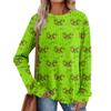 Women's Printed Lightweight Brushed-Cotton Round Neck Top