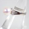 [Used] Pt900 Akoya Pearl 8.7mm Diamond Ring / J49-3
