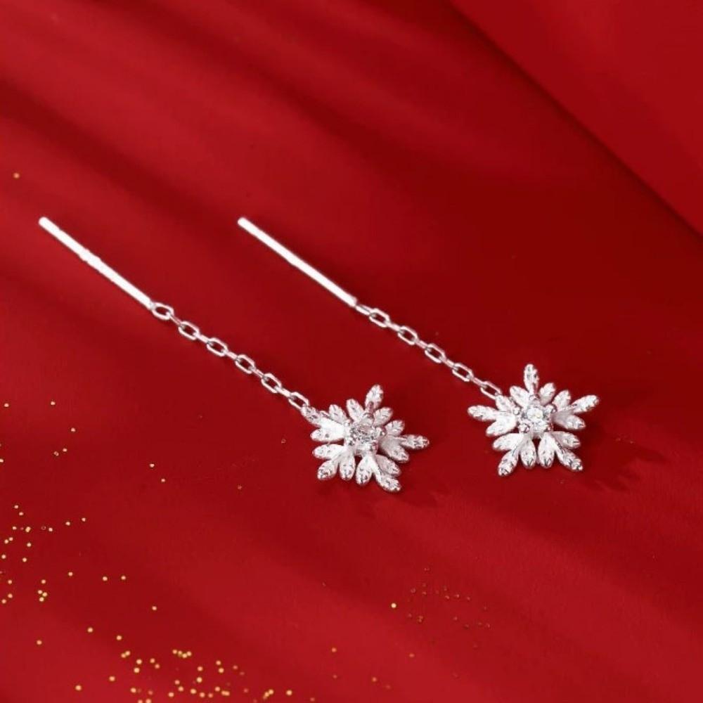 Zircon Long Tassel Earrings Rhinestone Diamond Earrings Elegant Dangle Ear Studs Jewelry