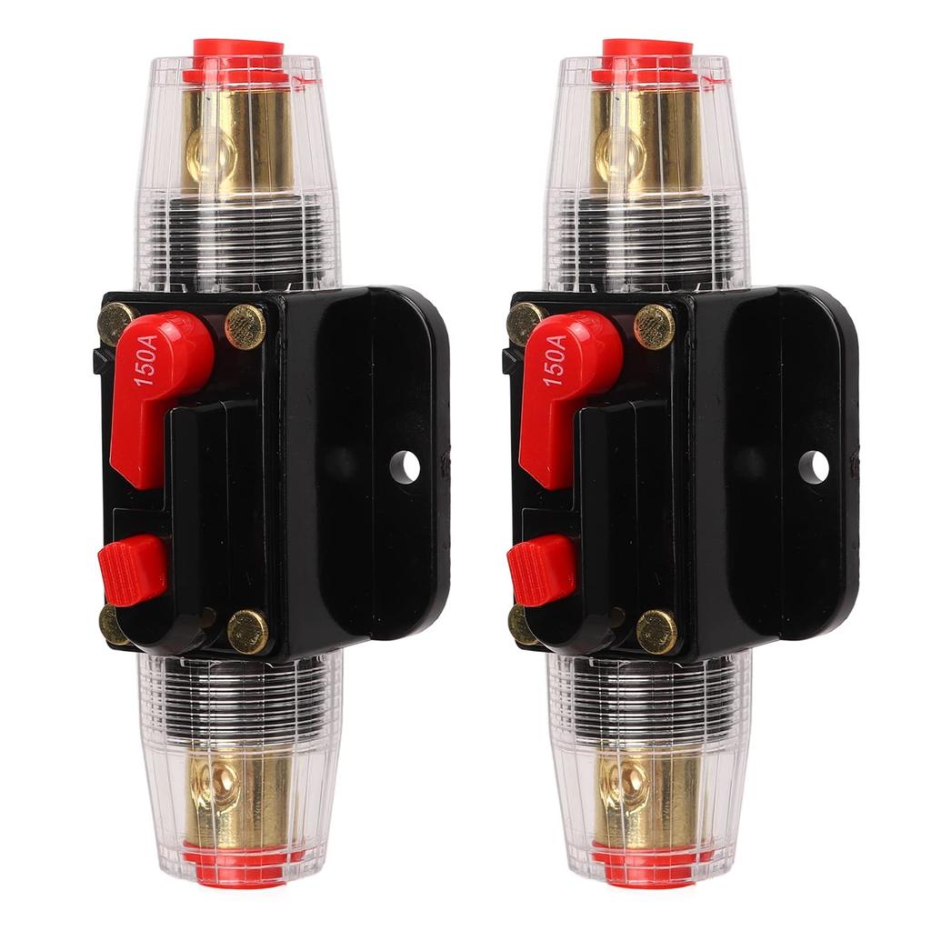 12 24V Inline Circuit Breaker, Lugs with Manual Reset Fuse Holder, Heat Shrink
