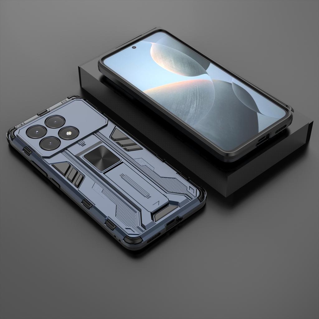 For Xiaomi Redmi K70E 5G/Poco X6 Pro 5G Kickstand Cover Dual Layer Hard PC Soft TPU Shockproof Case