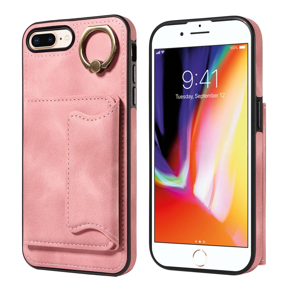 Ring Bracket Card Holder Slots Cover Phone Case for iPhone 7,iPhone 8,iPhone 7 Plus,iPhone 8 Plus,iPhone SE 2020,iPhone SE 2022