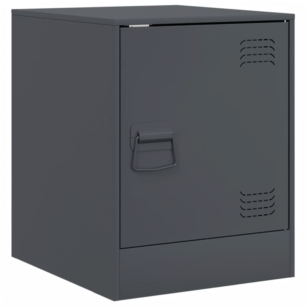 Nightstands 2 Pcs Anthracite 34.5 X 39 X 44 Cm Steel