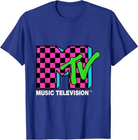 MTV Beach Island Flamingo Logo Vintage Graphic TShirt MTV Sunset Shape Boombox Checker Design Tee Top Unisex on The Moon Outfits