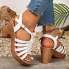 Sandali Donna con Zeppa Chunky Intrecciati a Vuoto Estate 2026 Cinturino alla Caviglia Piattaforma Sandali Romani Donna Leggeri Casual Scarpe da Spiaggia