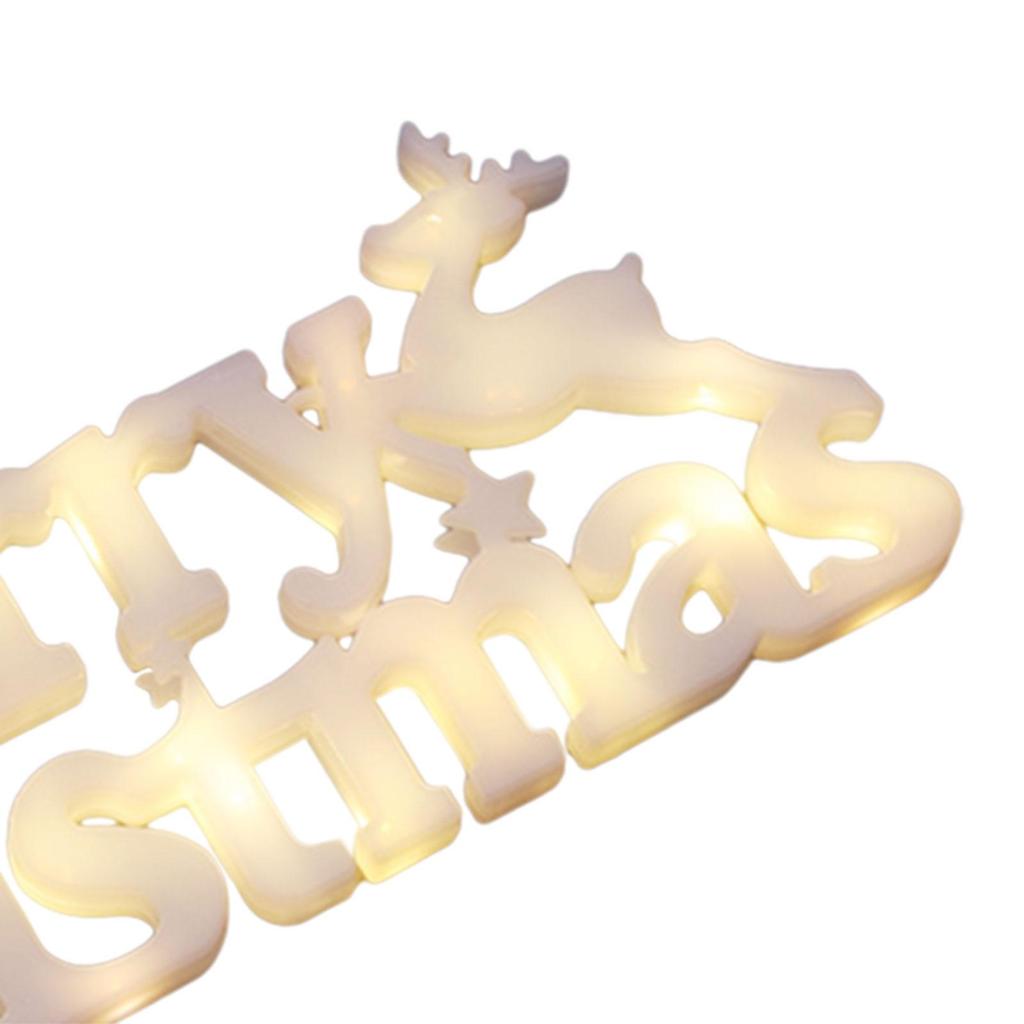 Christmas Lighted Plaque Decor Ornament Merry Christmas Neon Sign for Christmas Party Indoor Porch Holiday Favor Supplies