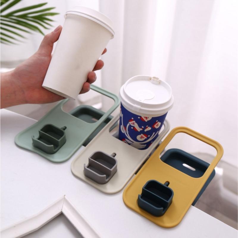 Table Cup Holder Desk Tabletop Shelf Cup Holder Clip Umbrella Schoolbag Table Edge Hook for Home Office Classroom