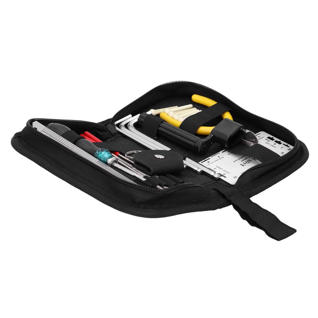 23-teiliges Gitarrenreparaturwerkzeug-Set einschließlich Inbusschlüssel, Lineal, Messlehre für die Instrumentenwartung