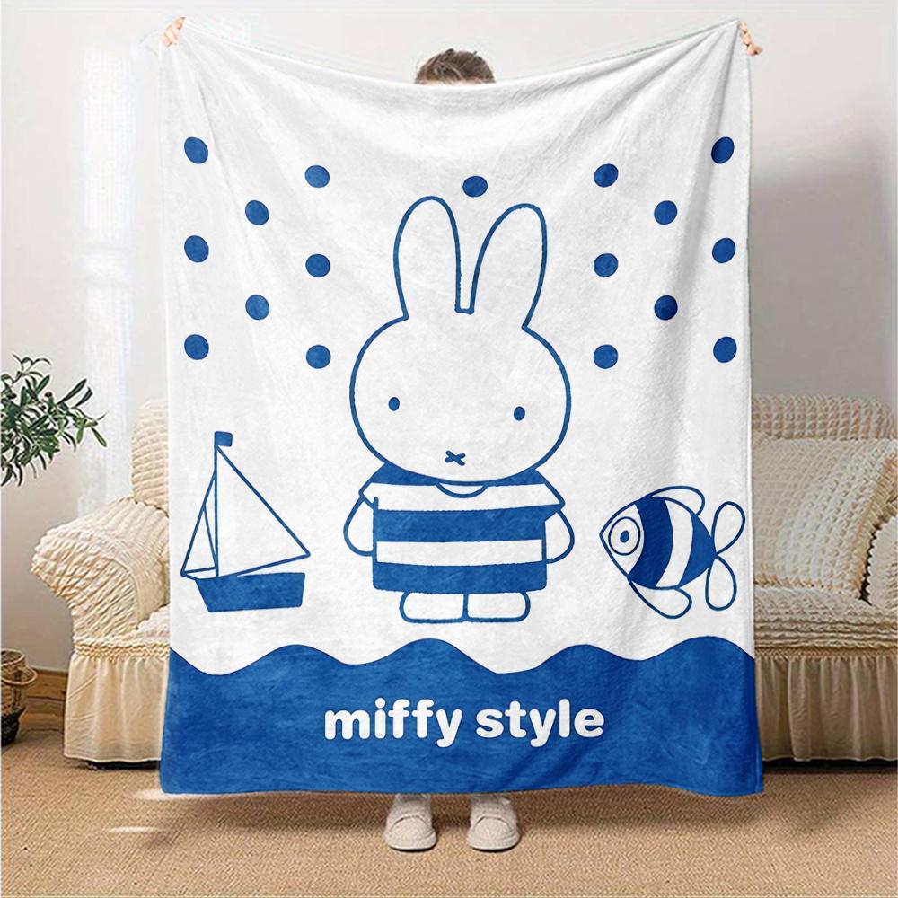 1pc Miffy4 Blanket, Gift, for Men and Women, Soft Blanket, Good for Sofa Bed Couch Travel, Lightweight Flannel Blanket