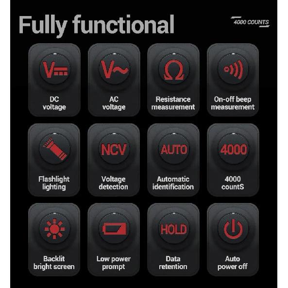 ANENG M114 Digital Multimeter + BT173 Battery Tester 4000 Counts Auto Ranging NCV Backlight Electrical Tool Kit