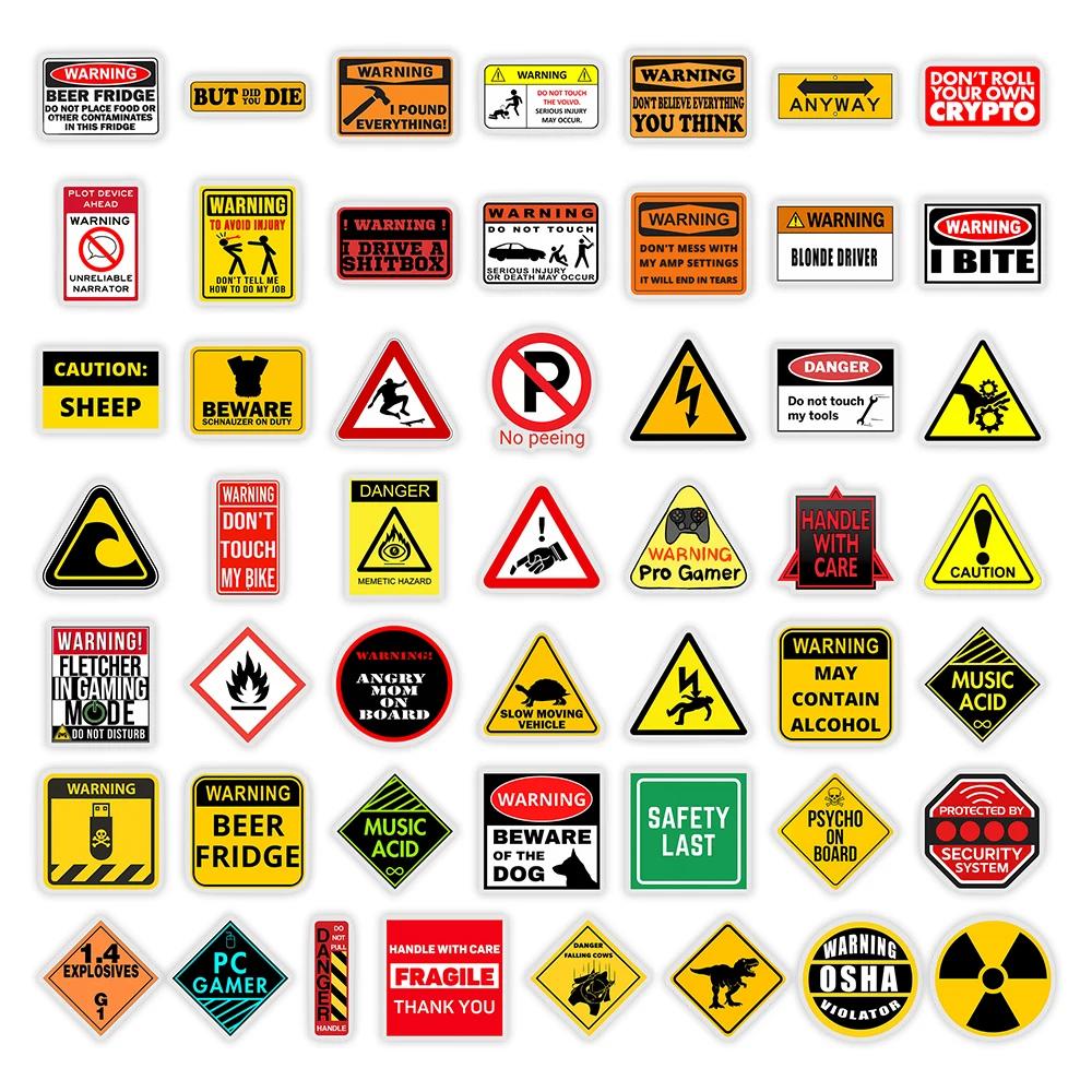 Funny Weird Warning Stickers Yellow Cartoon DIY Toy Gift Graffiti Decal for Phone Luggage Laptop Bottles Scrapbook Waterproof