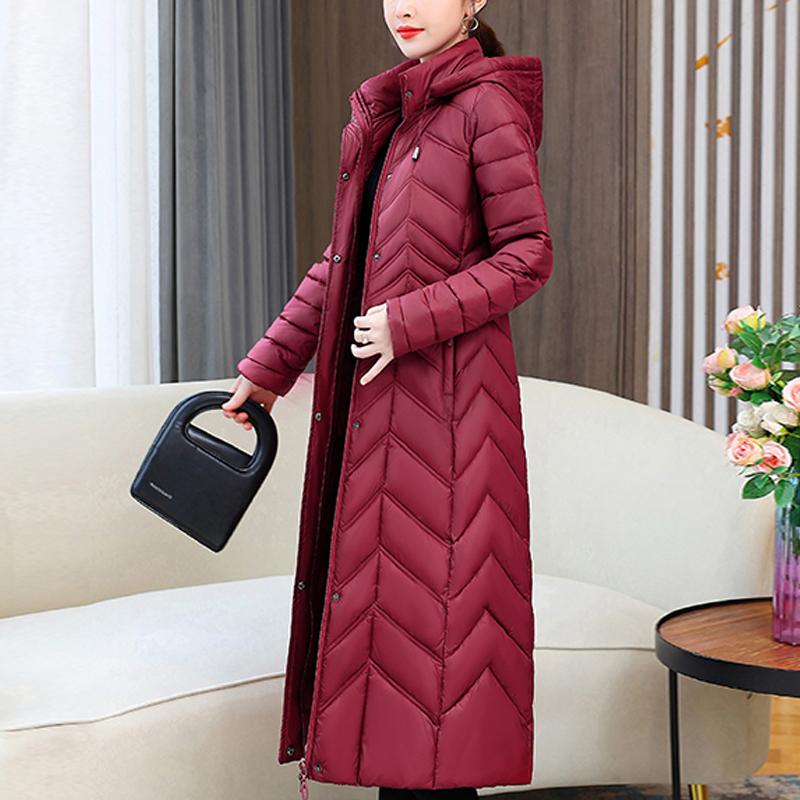 Elegant Woman Winter Long Coats Hooded Casual Thick Warm Parkas Women's Jackets