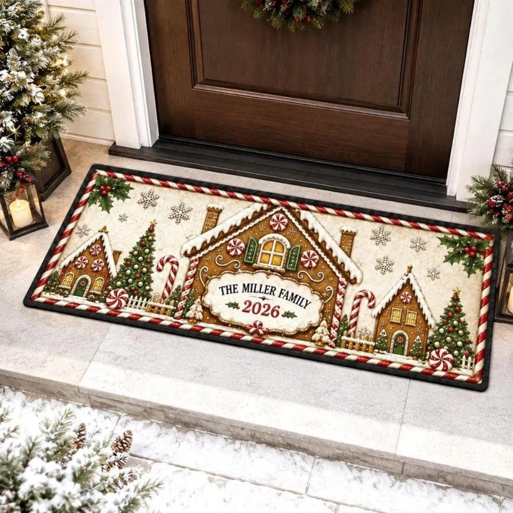 Christmas Long Rug Entrance Floor Mat for Welcome at Doorway Anti-slip Kitchen Corridor Rug 2027 Home Decoration