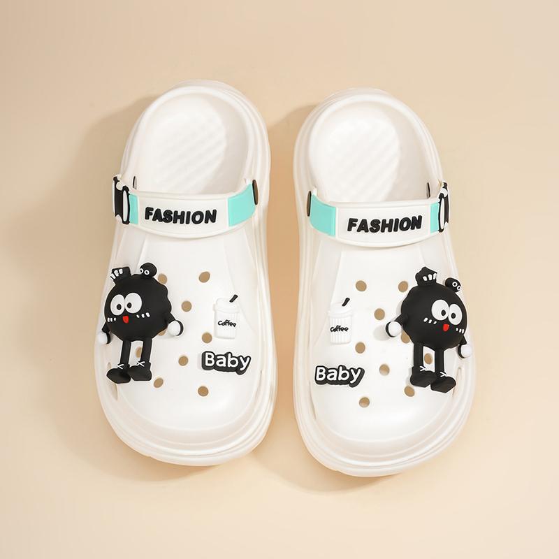 Clogs Sandals Women Garden Shoes Summer Outdoor Slides Black White Minimalism EVA Rubber Outside Beach Shoes