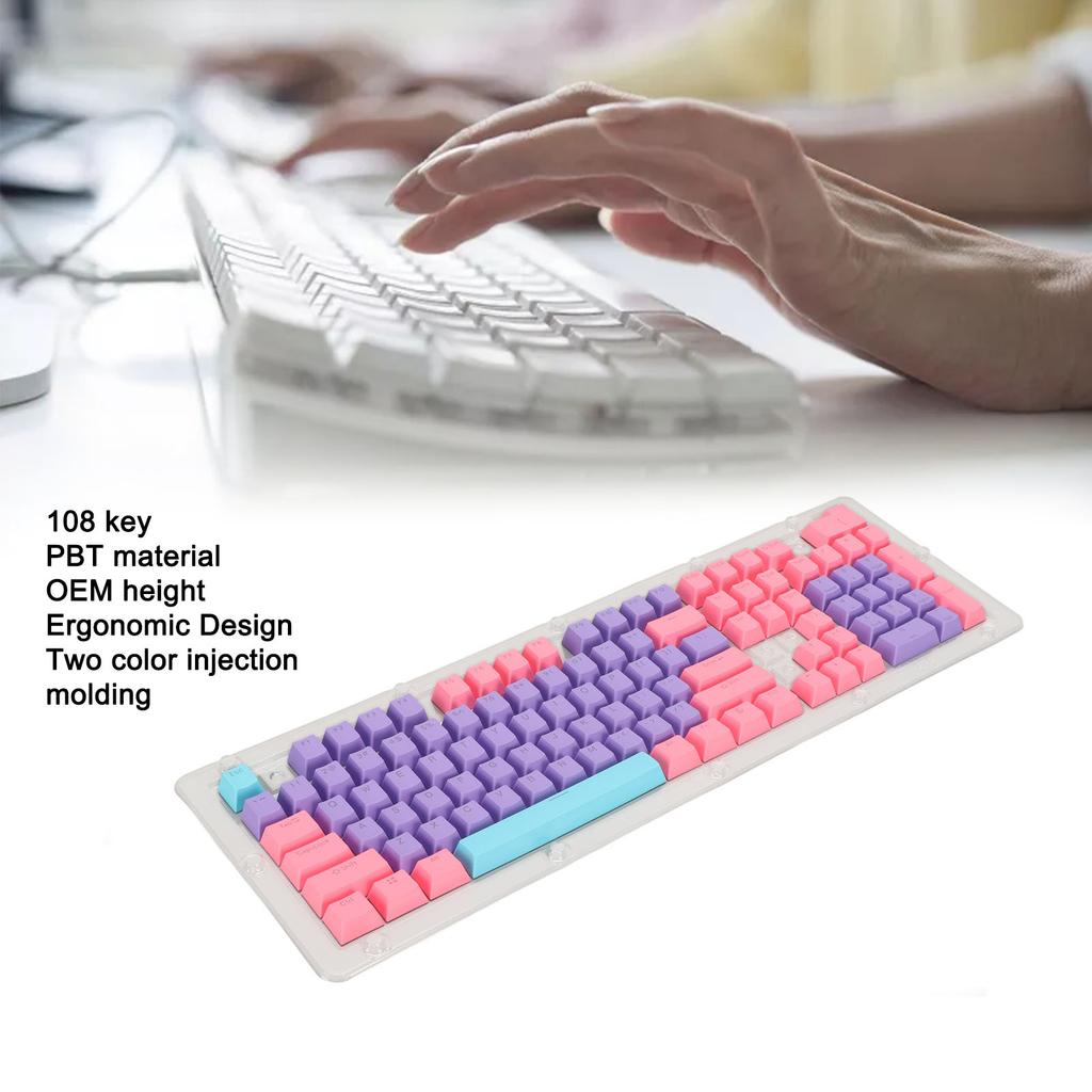 PBT Keyboard Keycaps 2 Color Injection Molding Light OEM Height Combination Keycaps for Mechanical Keyboard