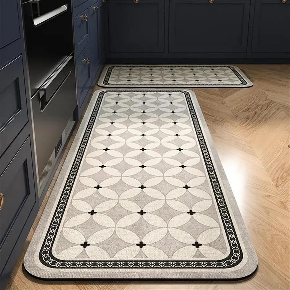 Kitchen Floor Mat Bedroom Living Room Long Bedside Hallway Hallway Soft Washable Carpet Non-slip Bathroom Entrance Doormat Tapis