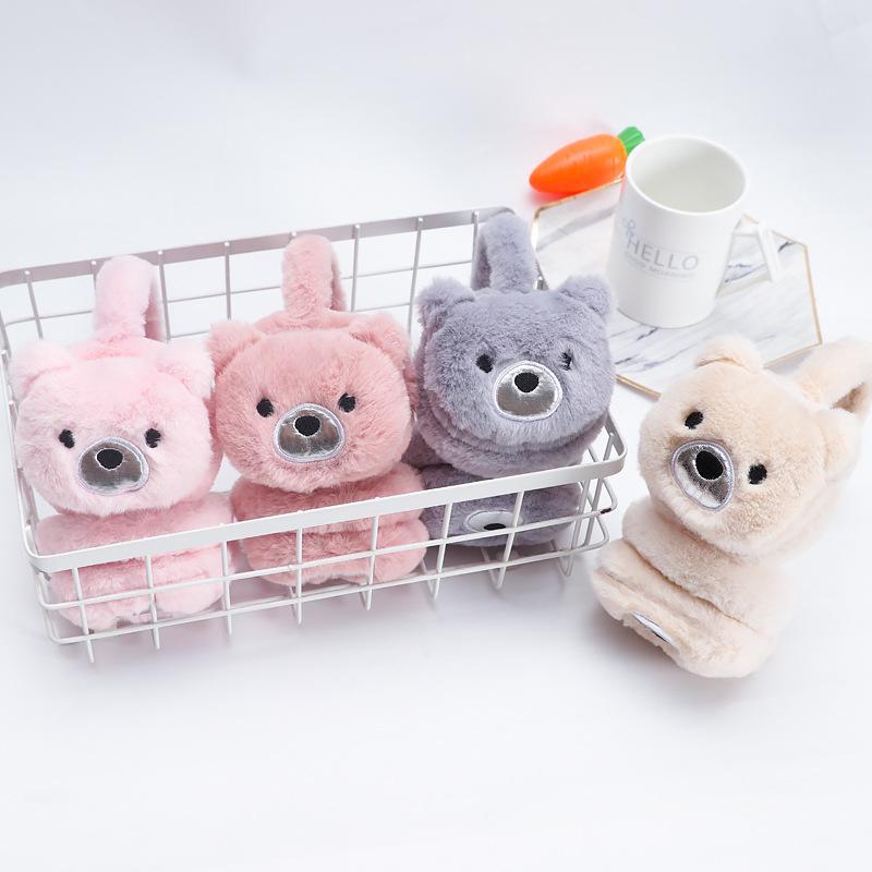 

Женские зимние плюшевые наушники с изображением кролика из мультфильма — теплые, утолщенные, морозостойкие для улицы Patch bear, One Size