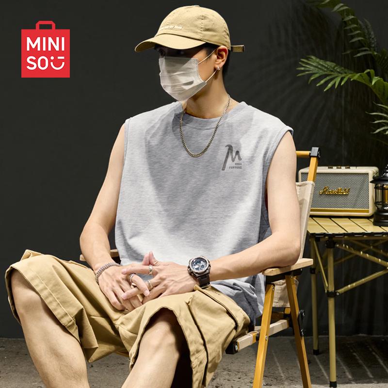 MINISO Men's American Retro Sleeveless T-Shirt