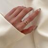 Vintage Punk Snake Shape Ring for Men Women Korean Elegant Opening Adjustable Crystal Rings Weddings Party Zircon