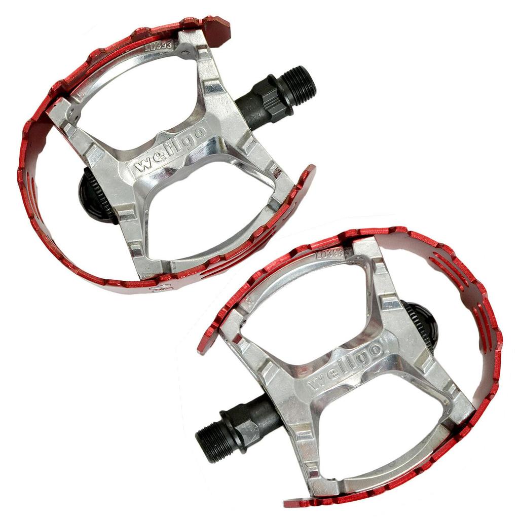Wellgo Old school BMX MTB Bear Trap Bicycle WE2968 XC-II 9/16" Pedals, Red,