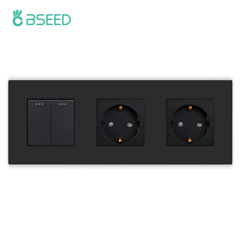 BSEED Einzelne EU-Wandsteckdose Doppel-USB-Steckdosen Typ C Dreifache Steckdosen Vier Steckdosen USB-C-Anschluss 2,1A Kunststoffrahmen