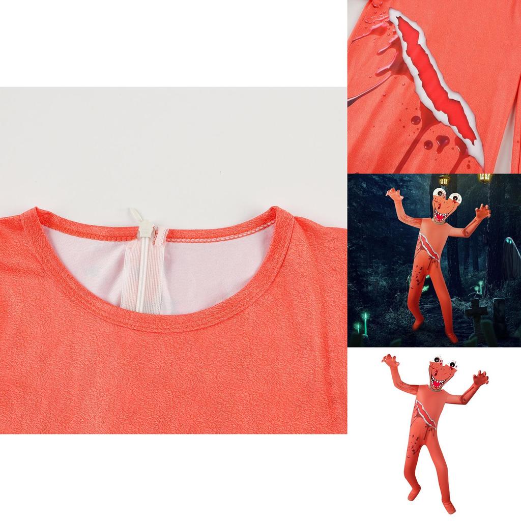 Roblox Rainbow Friends Orange Jumpsuit Kostüm für Kinder mit atmungsaktivem Polyesterstoff