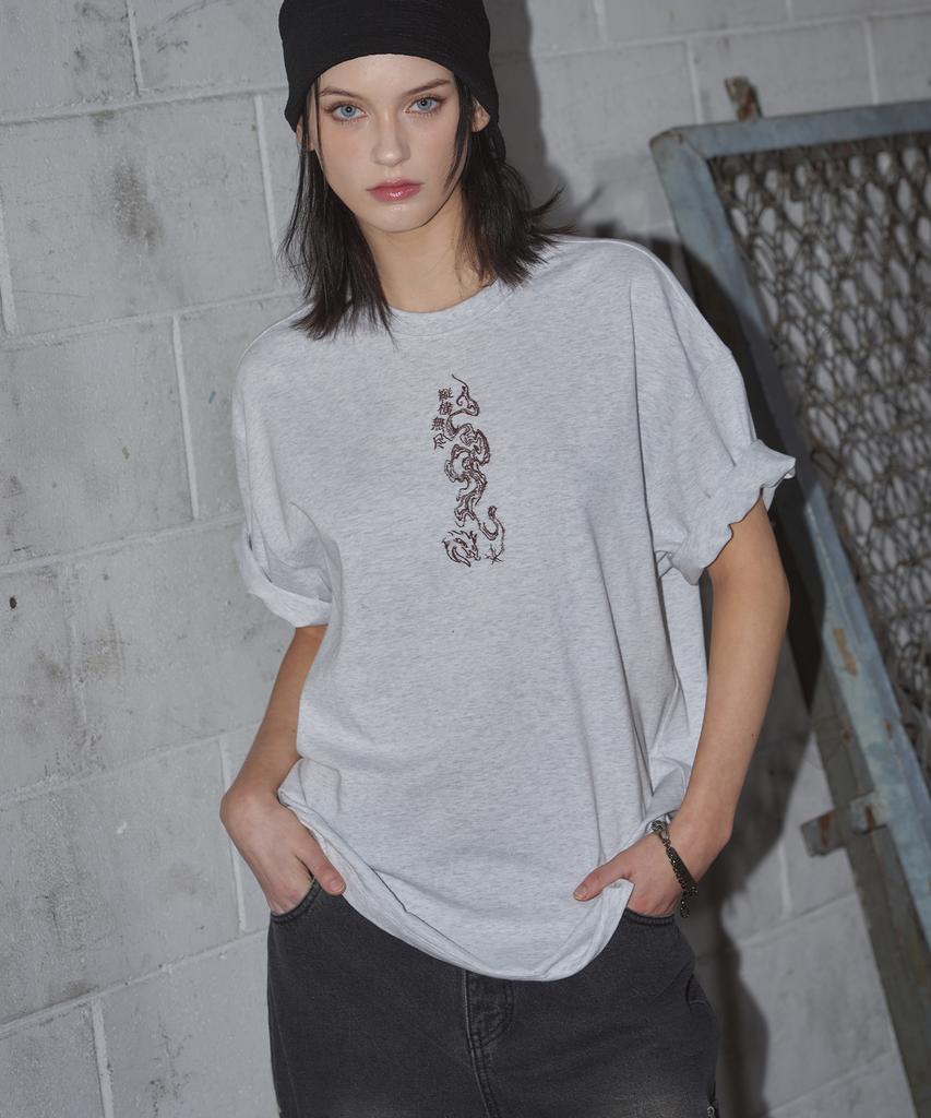 Ledeoli Drag-On Oversized Short Sleeve Tee [White]