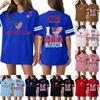 Women's Casual Fashion V-Neck Sports Independence Day Print Short Sleeve Sports T-Shirt Top