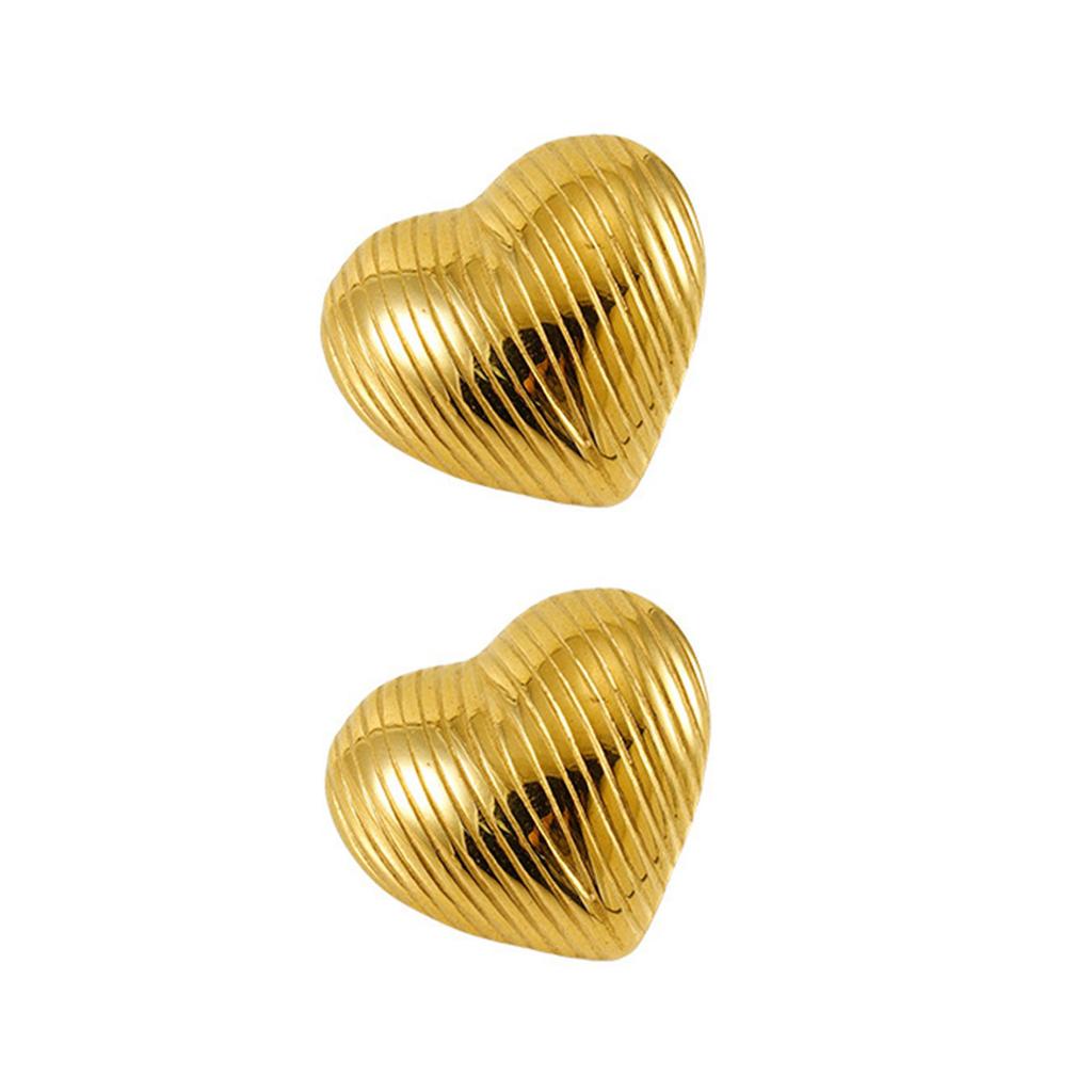 Geometric Elegant Striped Earrings Stainless Steel Texture Ear Jewelry Fashion Ear Pin Suitable for Daily and Party Use