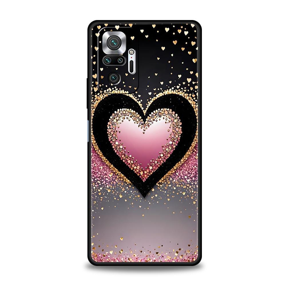 Colored Love Heart Printed Phone Case Cover for Redmi 14C 10C Note 15 14 13 12 10 11 K40 Pro Plus 5G Shockproof Soft TPU Shell