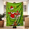 Couverture Imprimée Grinch - Douce & Confortable, pour Chambre à Coucher, Voyage, Canapé, Décoration de Maison - Cadeau d'Anniversaire Noël pour Ami