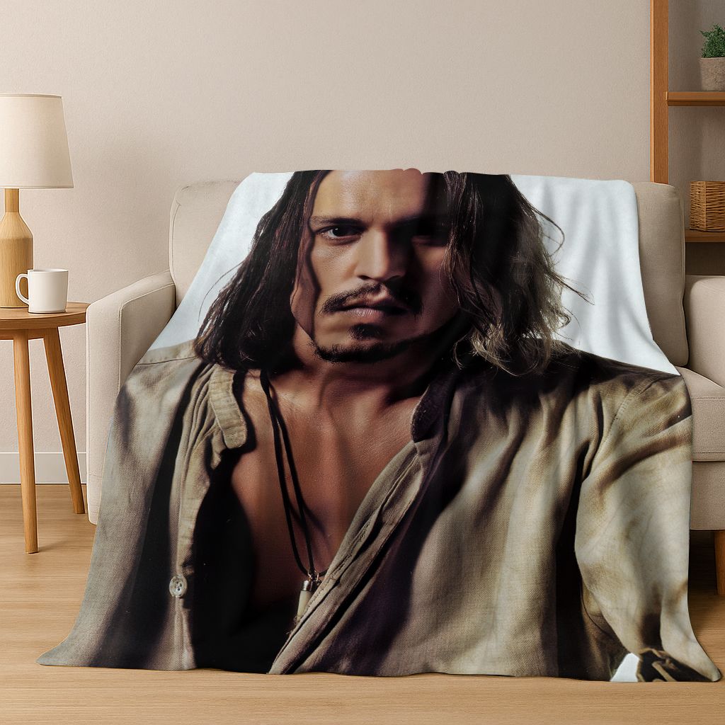 26 Stili Johnny Depp Arte Coperta di Flanella, Calda e Accogliente Morbida Coperta da Divano per Casa Camera da Letto Letto Divano Picnic Ufficio Copertura Regalo bambino