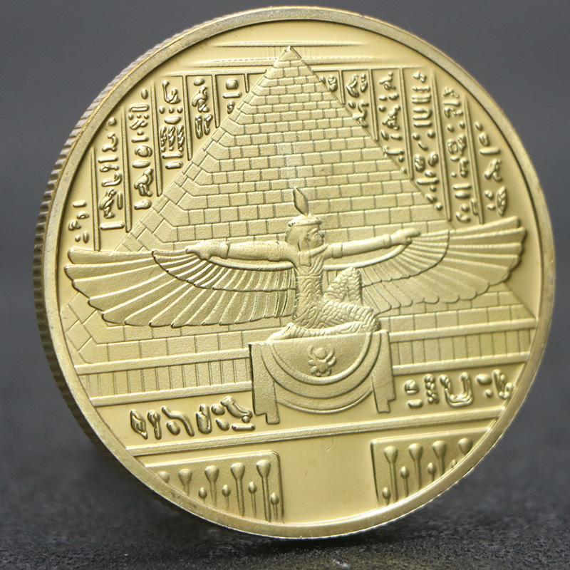 Egyptian Pharaoh Commemorative Coins, Sphinx, Commemorative Coins, Pyramid Culture Commemorative Coins, Gold Plated, Commemorative Medals