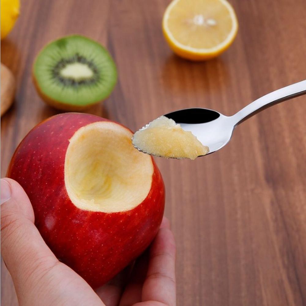 Stainless Steel Sawtooth Scraping Grapefruit Spoon Kiwi Mango Scoop Fruit Tool Baby Food Processer
