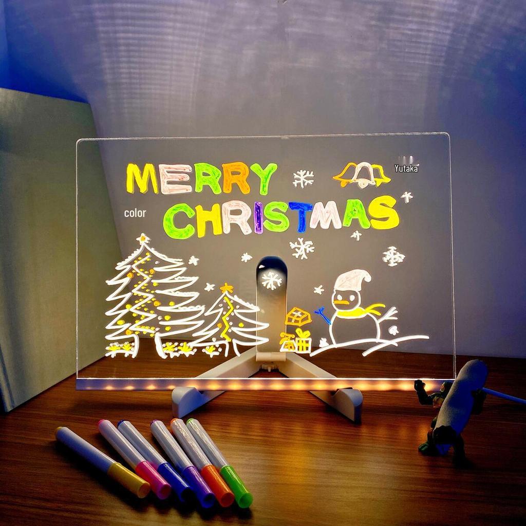LED Fluorescent DIY Acrylic Message Board - Erasable and Luminous