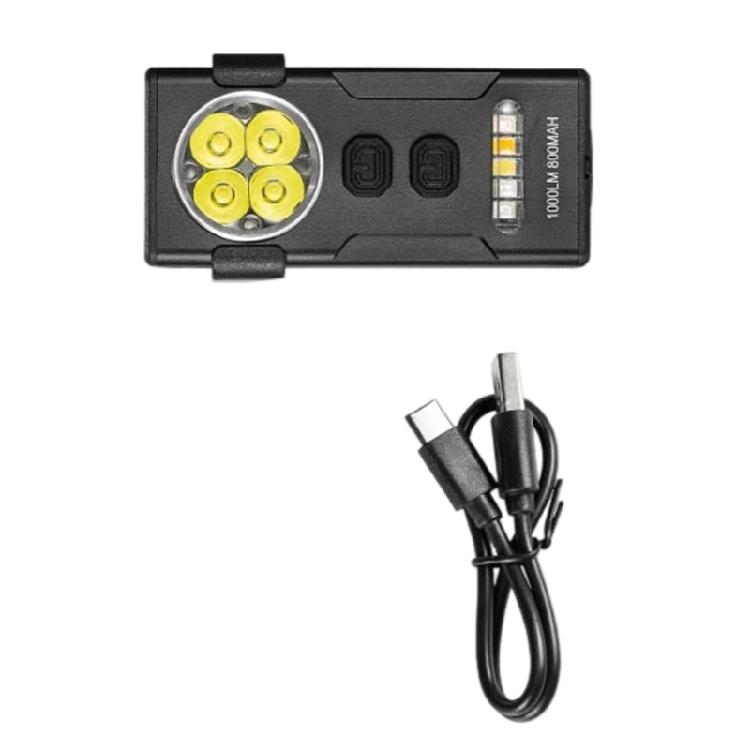 Bright 1000LM Magnetic Flashlight Double Light Sources USB C Rechargeable Work Light For Emergencies