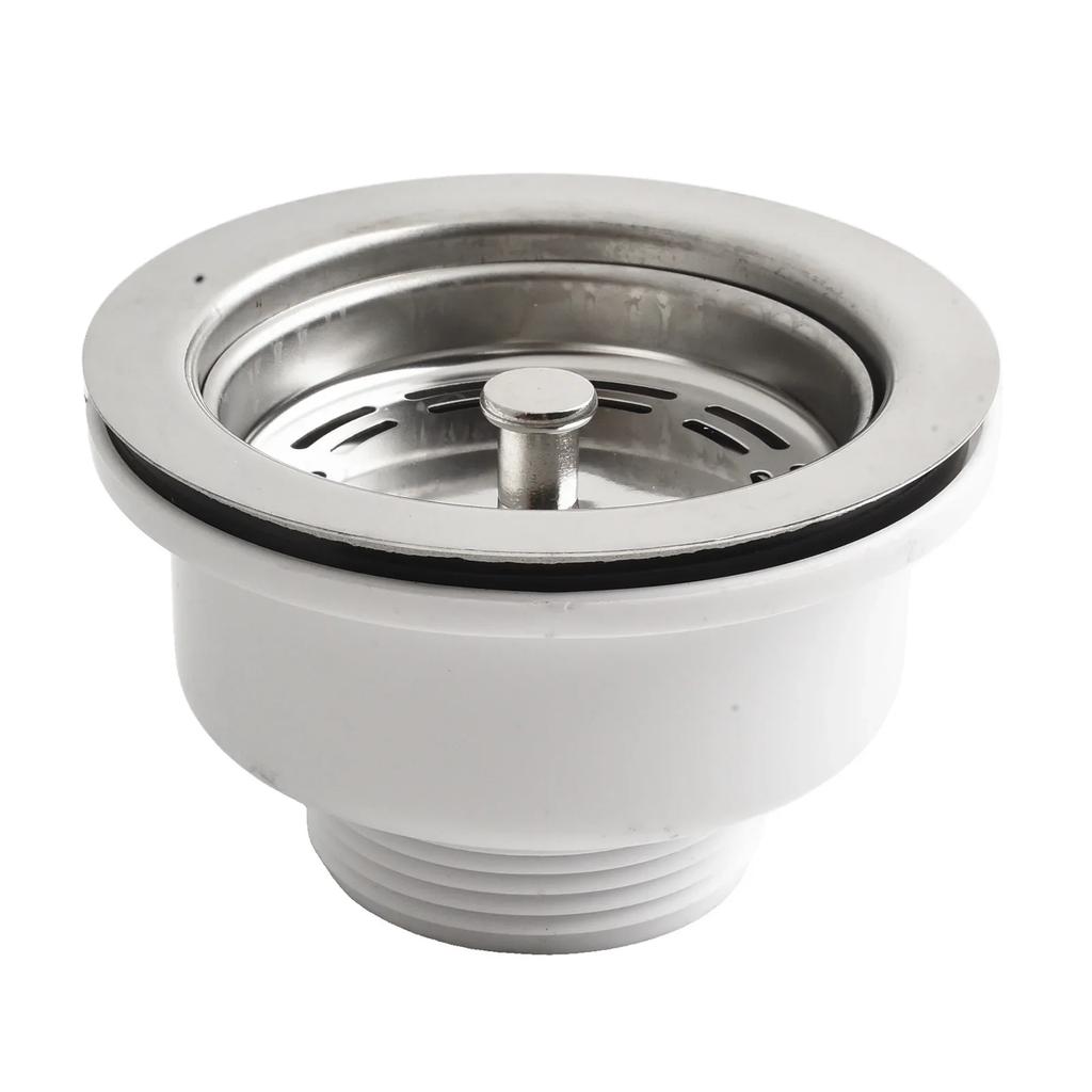 Waste Kit Sink Strainer High Quality PP Sink Stainless Steel Drain Diameter 90mm Silver Quality Is Guaranteed Practical