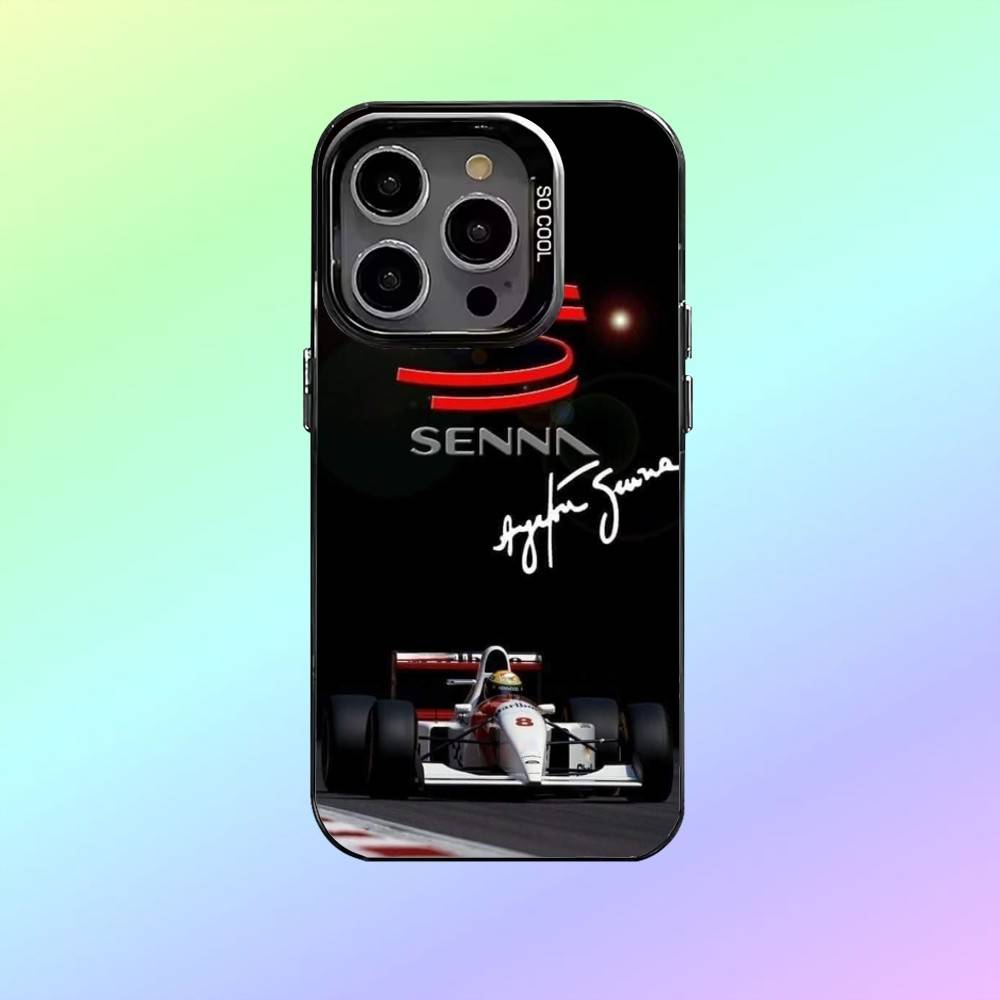 Racing Driver Ayrton S-Senna Phone Case For iPhone17,16,15,14,13,12,11 Plus,Pro Max Colorful Silver Back Phone Case