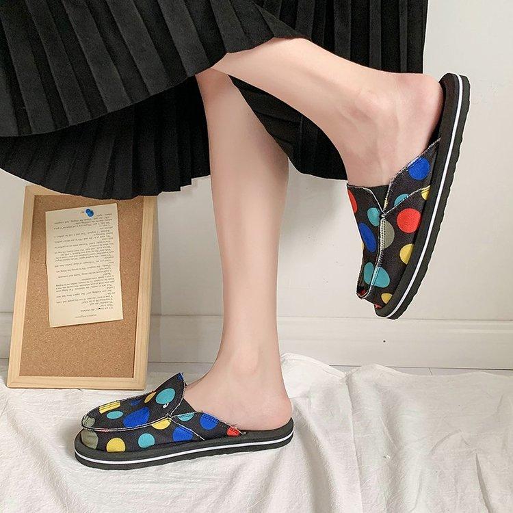 Тапочки Baotou на плоской подошве, женские летние, большого размера, из парусины, с бисквитной подошвой, легкая верхняя одежда, женские тапочки 41 чёрный