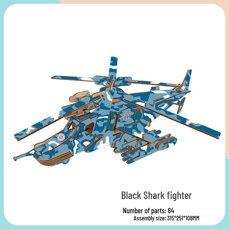 Children's Handmade Wooden Airliner Model 3D Puzzle Educational Toy