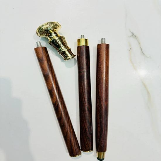 Handgefertigter Messing-Gehstock, Holzstock mit individueller Gravur, Elegantes personalisiertes Geschenk, Geburtstagsgeschenk