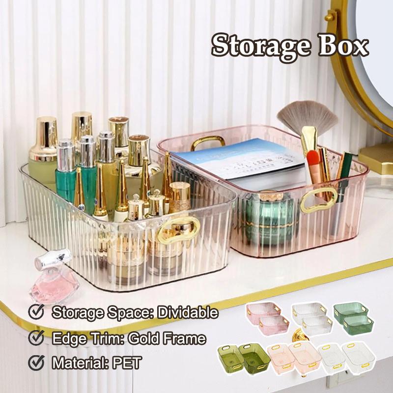 Transparent Storage Box Cosmetic Box Storage Container Plastic Storage Box Clear Drawer With Handle Stackable